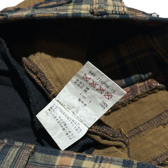 Blackmeans Shredded boro patchwork plaid cropped cargo denim - Picture 14 of 14